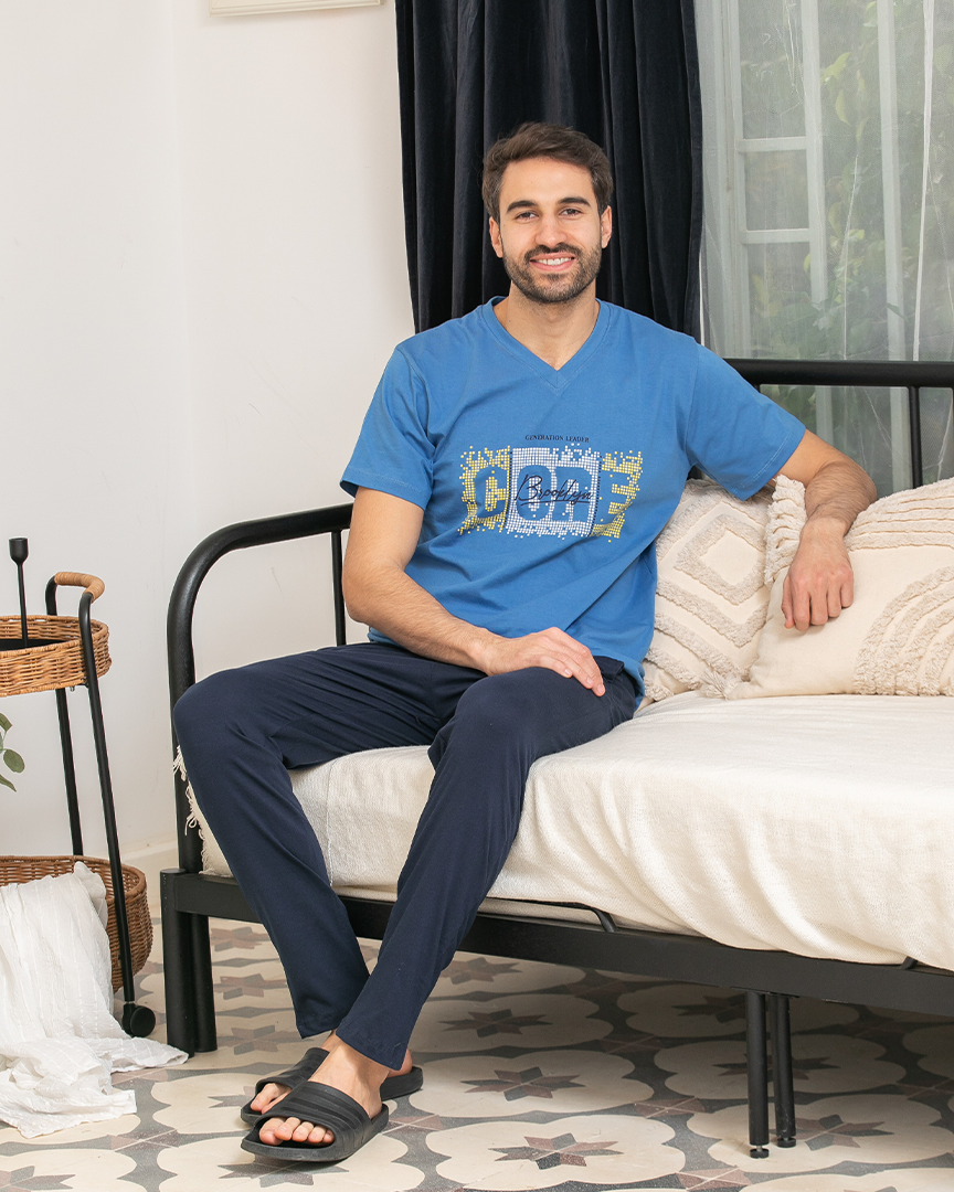 Brookly بيجامه رجالي نص كم بنطلون