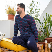 بيجاما رجالي كحلي مطبوع