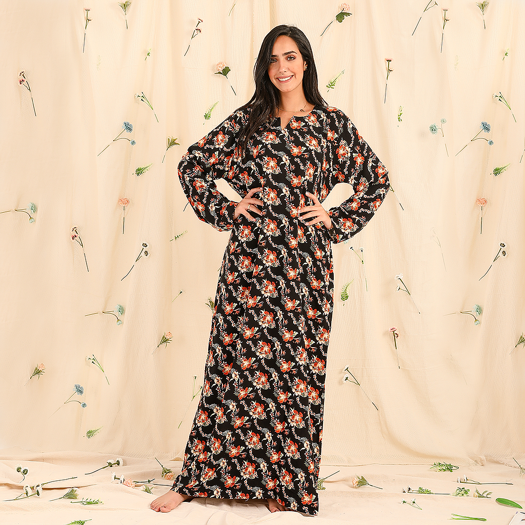 Shirt sleeves 25, viscose, floral 