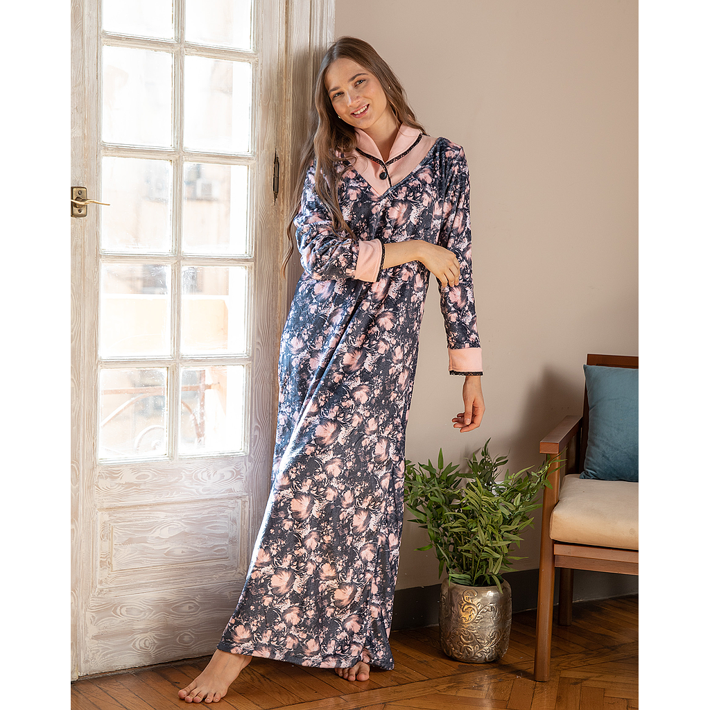 Women's night-shirt, cool shawl and rose
