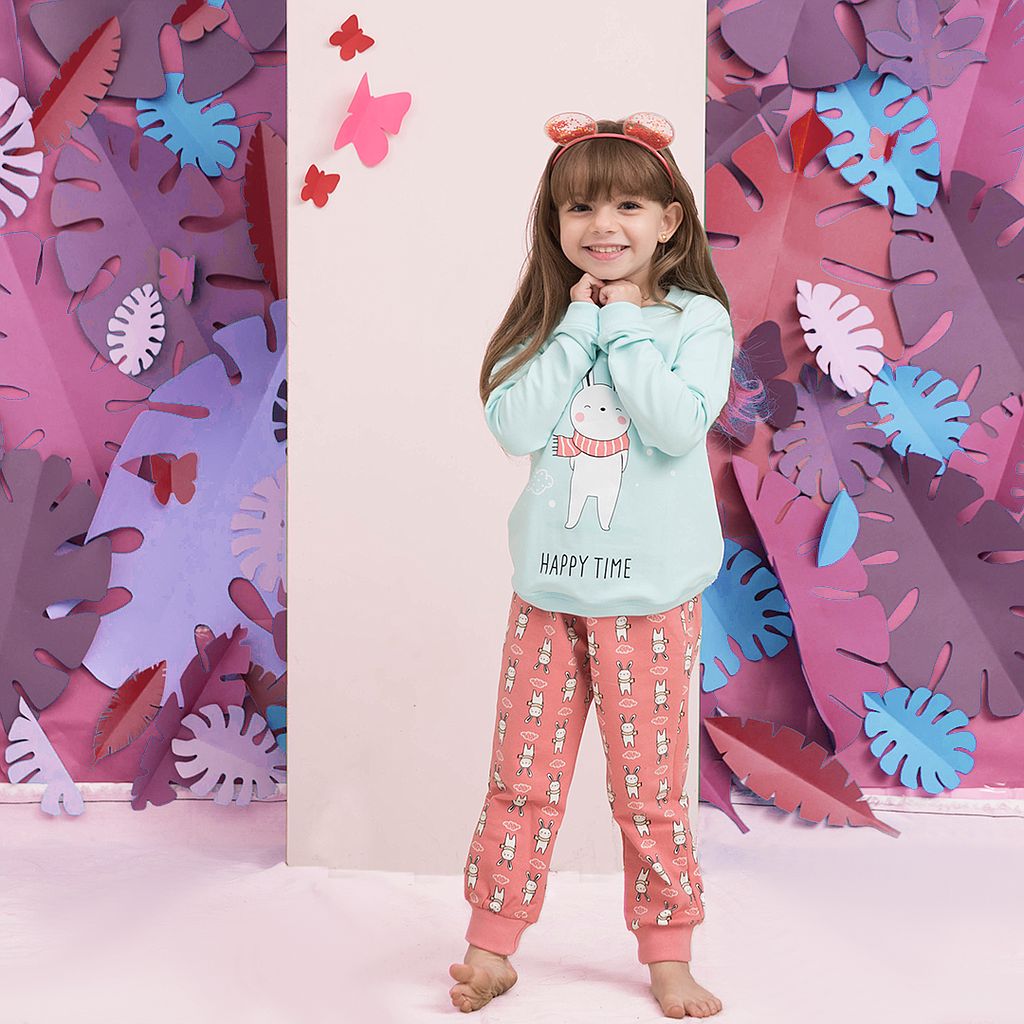 HAPPY TIME Girls' pajamas round 