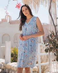 Short sleeve V flower shirt for women