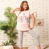 Think Pink girls' leggings pajamas 