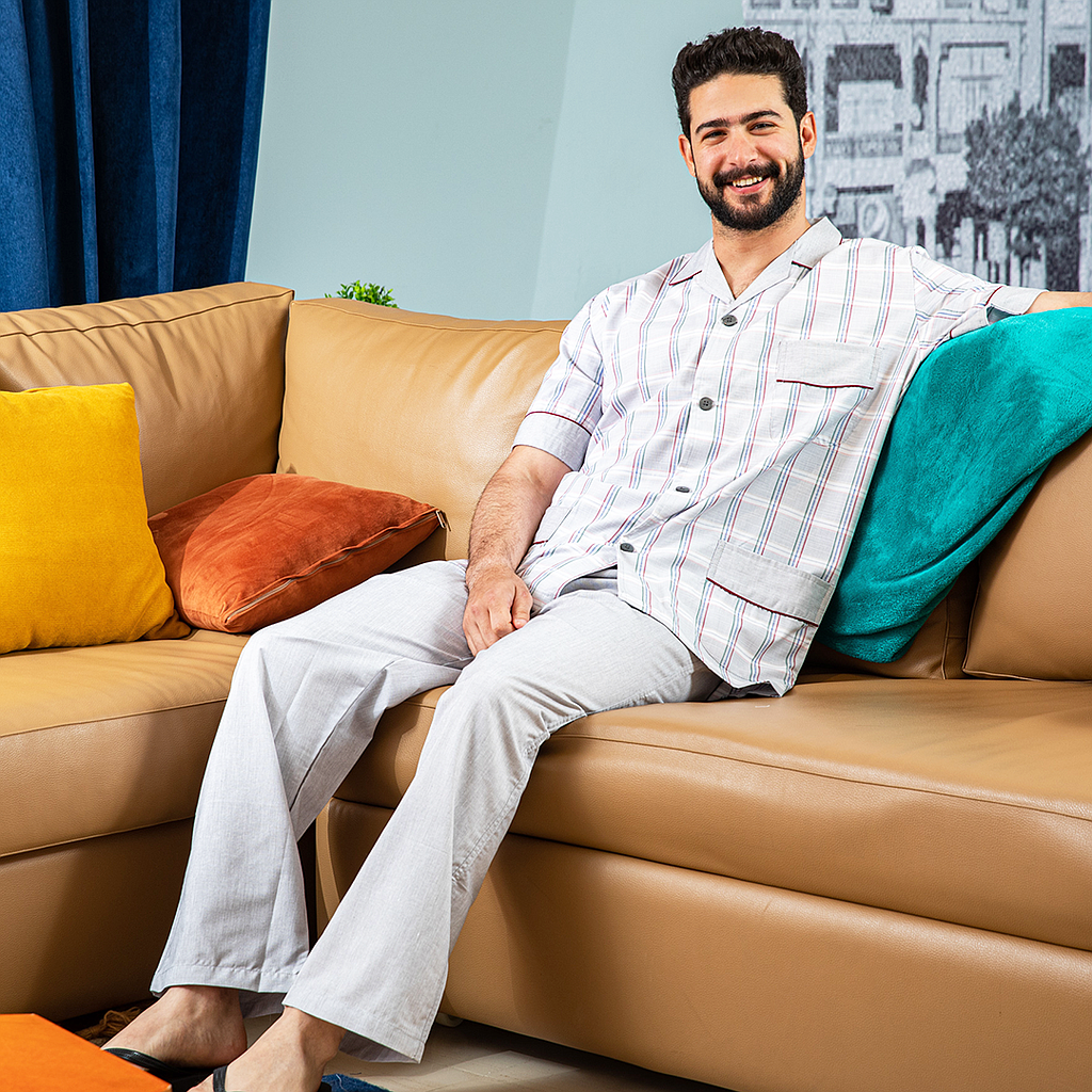Classic pajamas with a collar