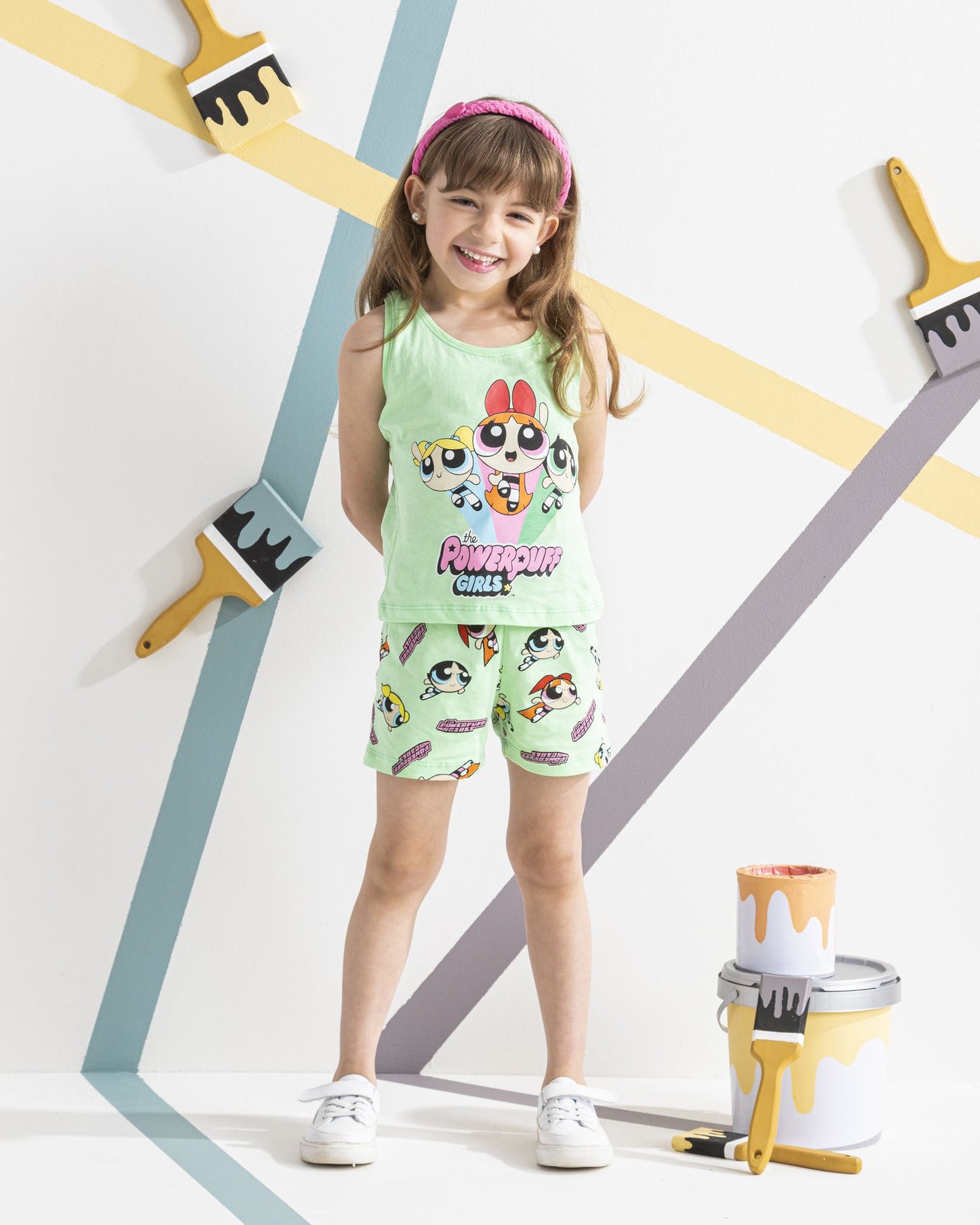 Power Puff بيجامه بناتي كت شورت
