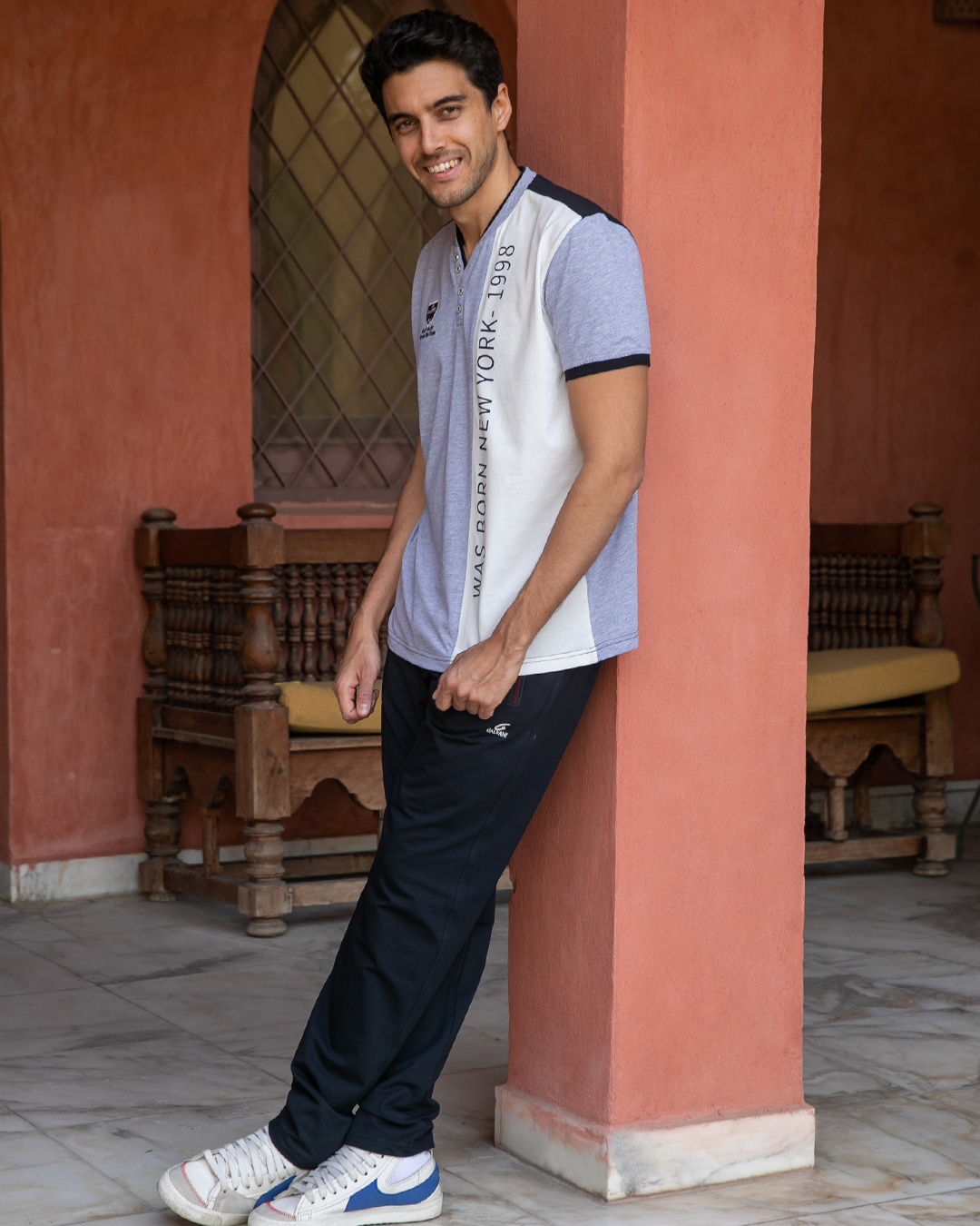 NEW YORK - 1998 V بيجامه رجالي زراير