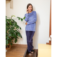 Plush embroidered V pajamas for women
