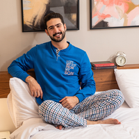 Joyful father pajama Men's pajama buttons 