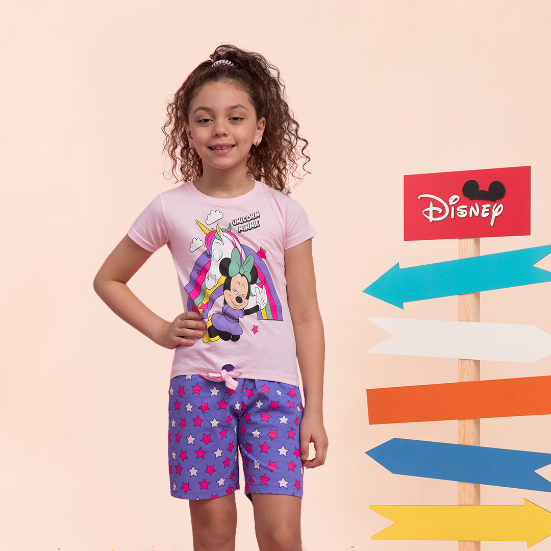 Unicorn Minnie بيجاما بناتي صيفي DS