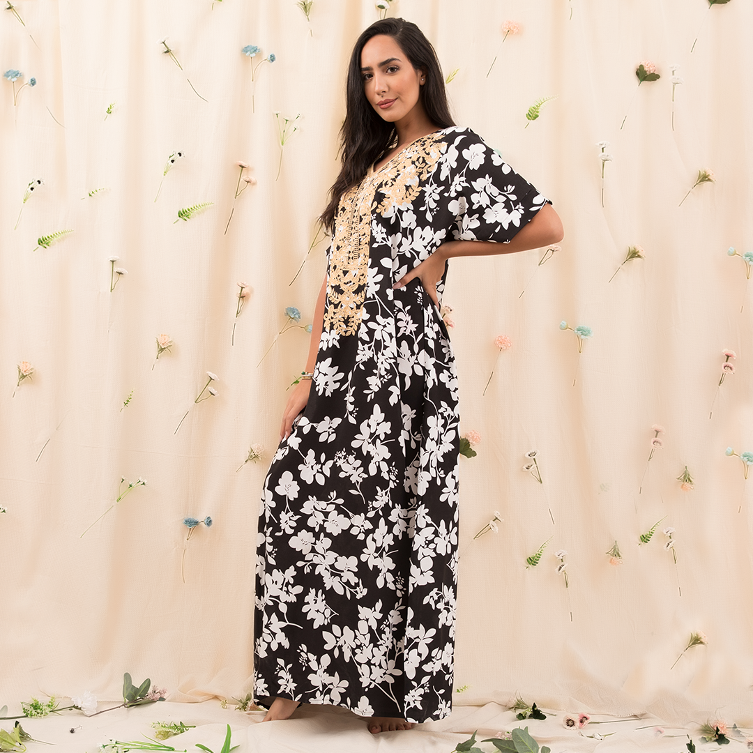 Half sleeve embroidered floral shirt