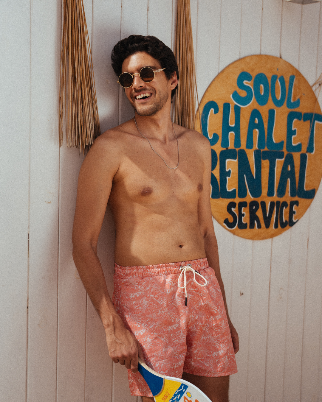 مايوه رجالي مطبوع ورق شجر