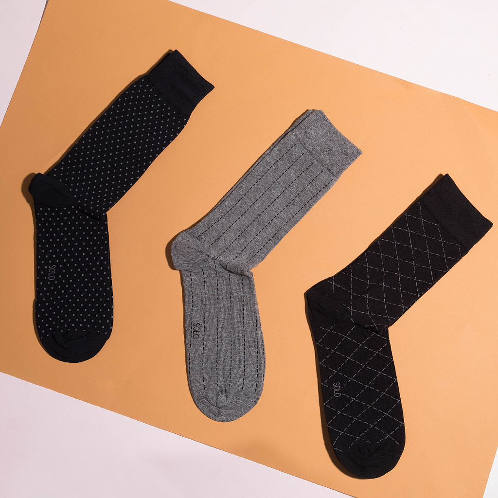 Men's classic Jacquard Pack 3 Socks