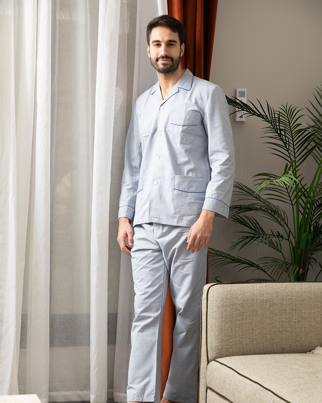 بيجاما رجالي كلاسيك مقلم