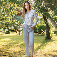 Women's pajamas with dotted buttons on the chest 