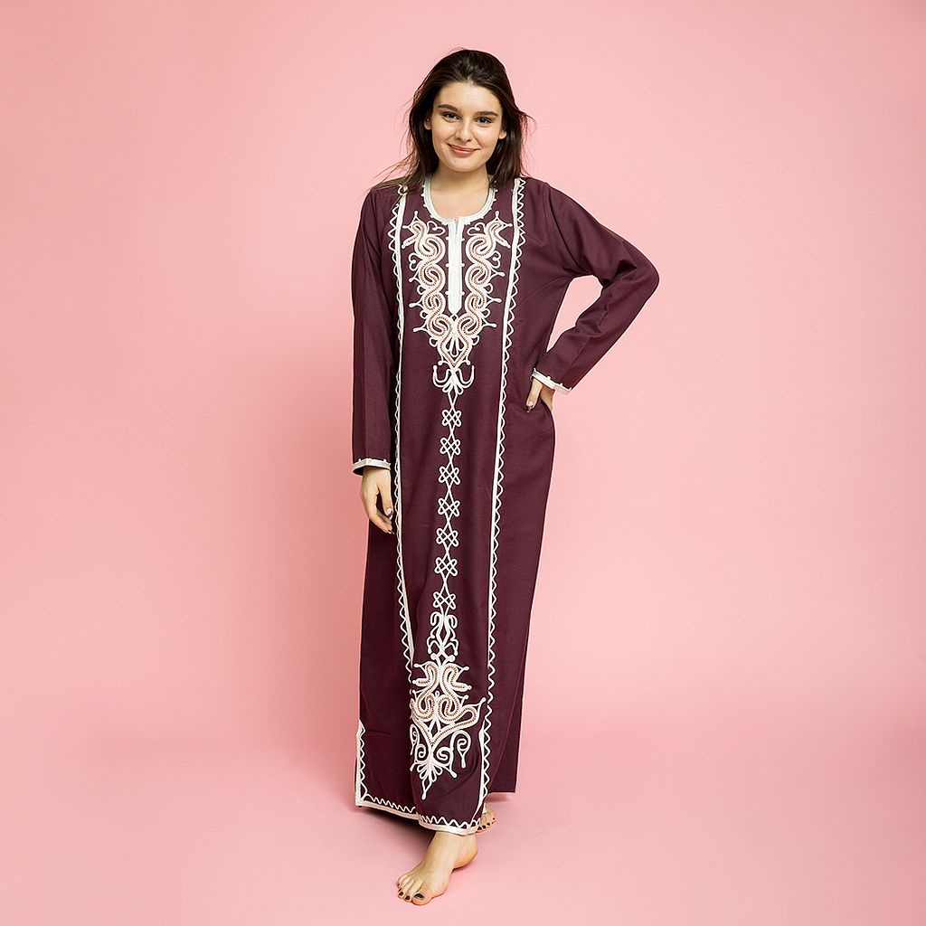 جلابية كتان تطريز بالشريط - 2segypt