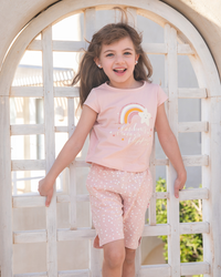 Rainbows makes me happy Girls' pajamas