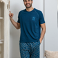 Men's pajama print on the chest shorts