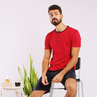 بيجاما مثلثات3زراير نص كم شورت رجالى