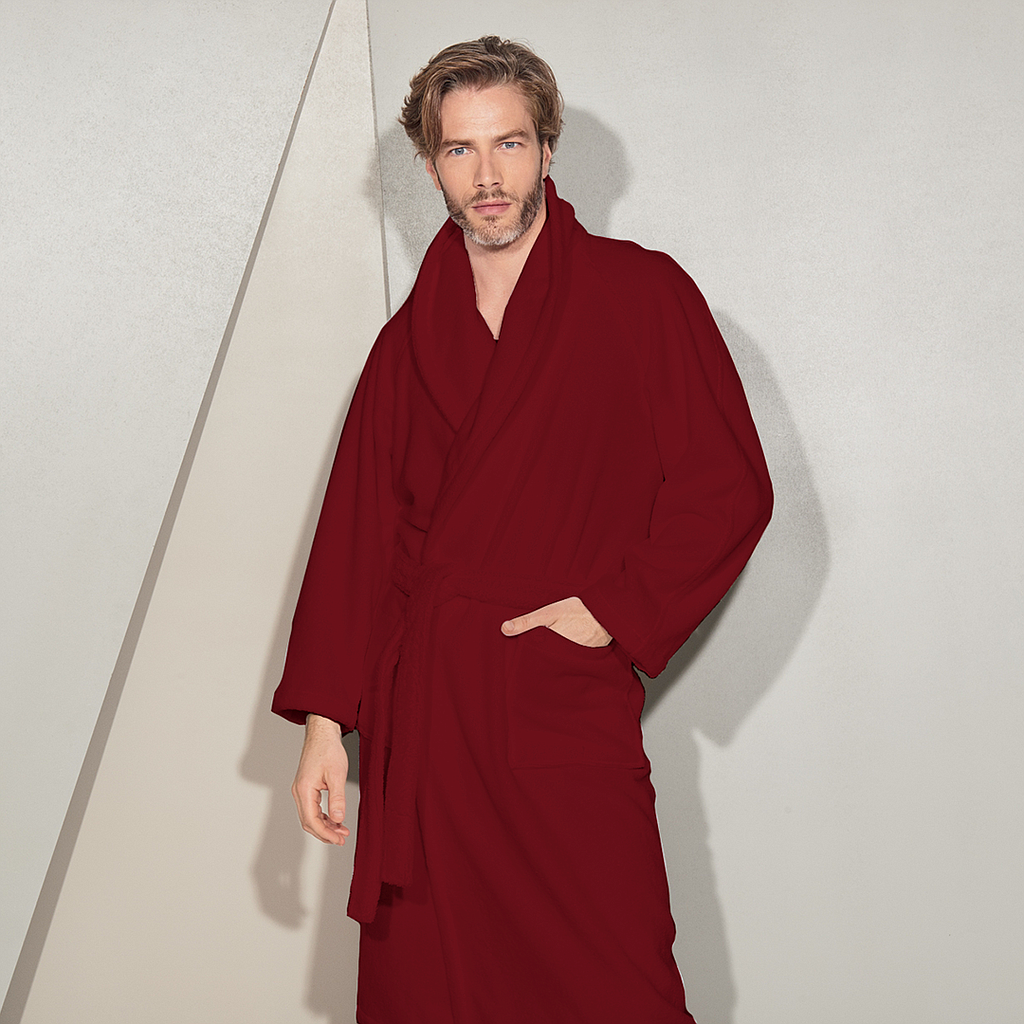Plain cotton bathrobe