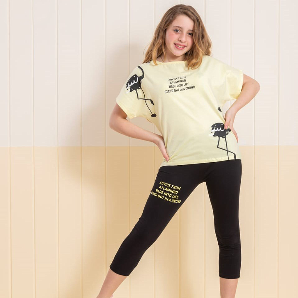 Girls' flamingo pajamas