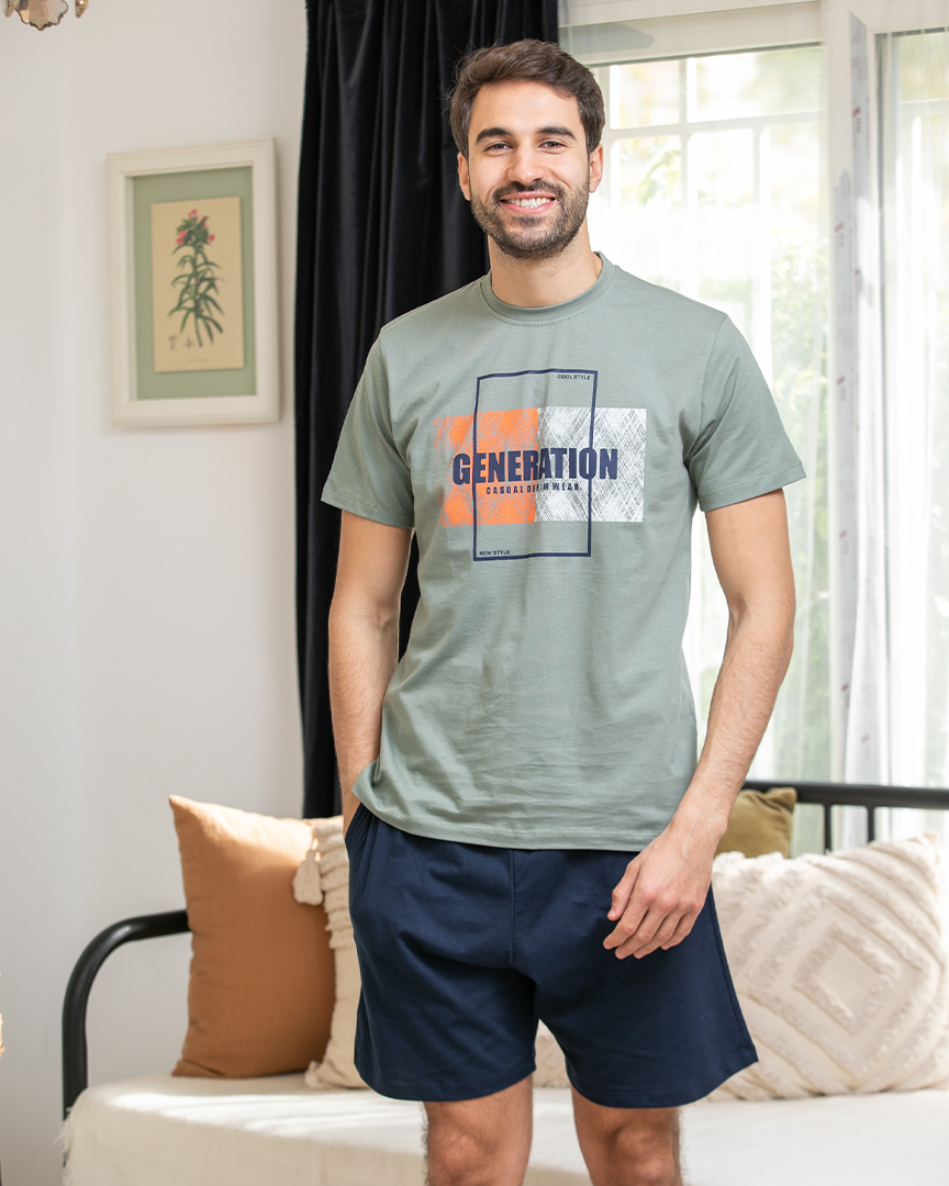 Generat بيجامه رجالي نص كم شورت