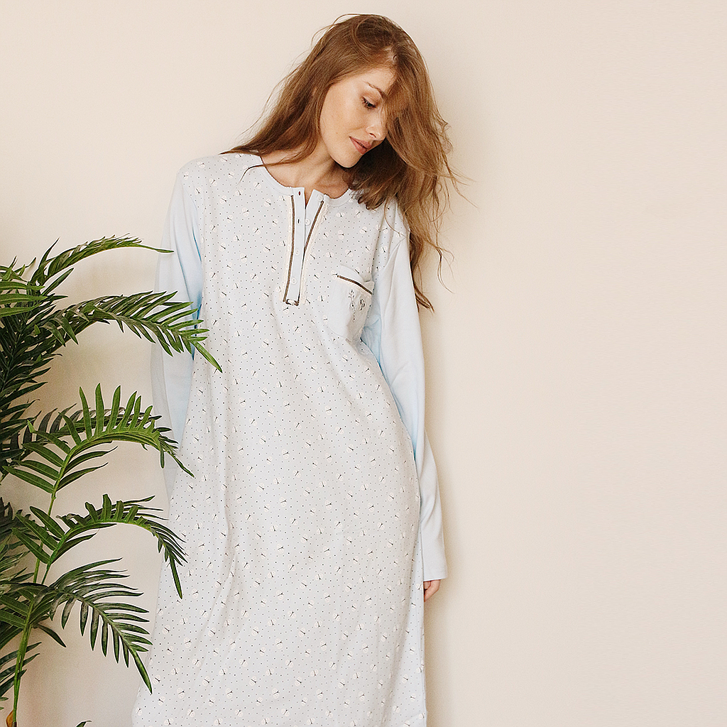 Butterfly polka dot nightshirt with pocket