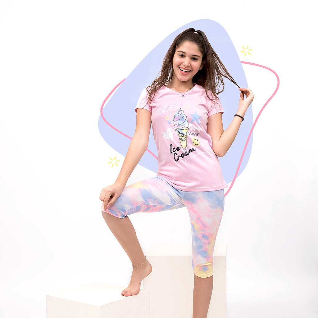 sweet ice cream girls' pajamas