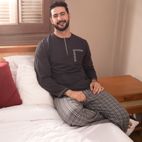 Men's dark gray printed pajamas (JIL) 