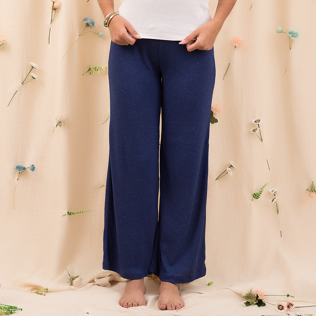 Wide leg blue pants