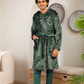 Men's Robe Cool Embroidered Polar Shawl