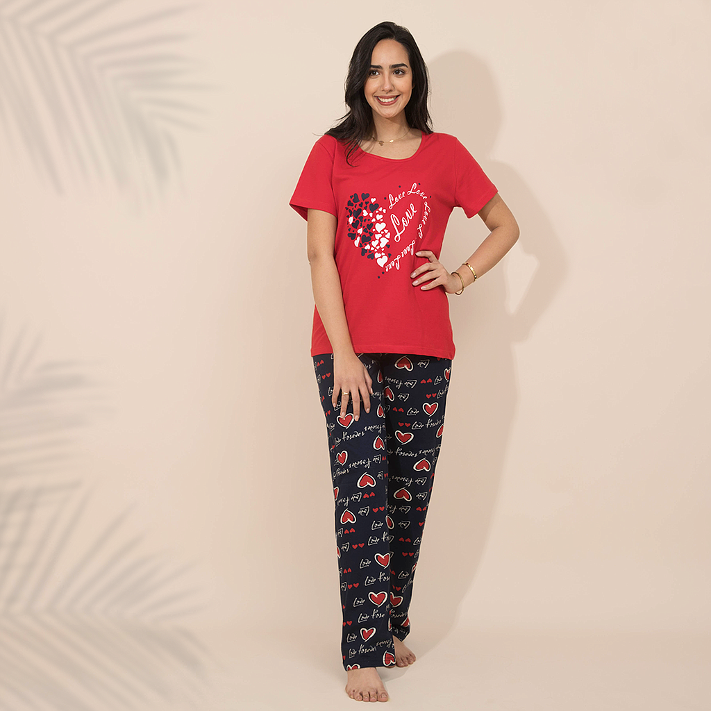 LOVE بيجاما حريمي قلوب