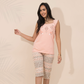 Pajama set printed with Pentacore for women