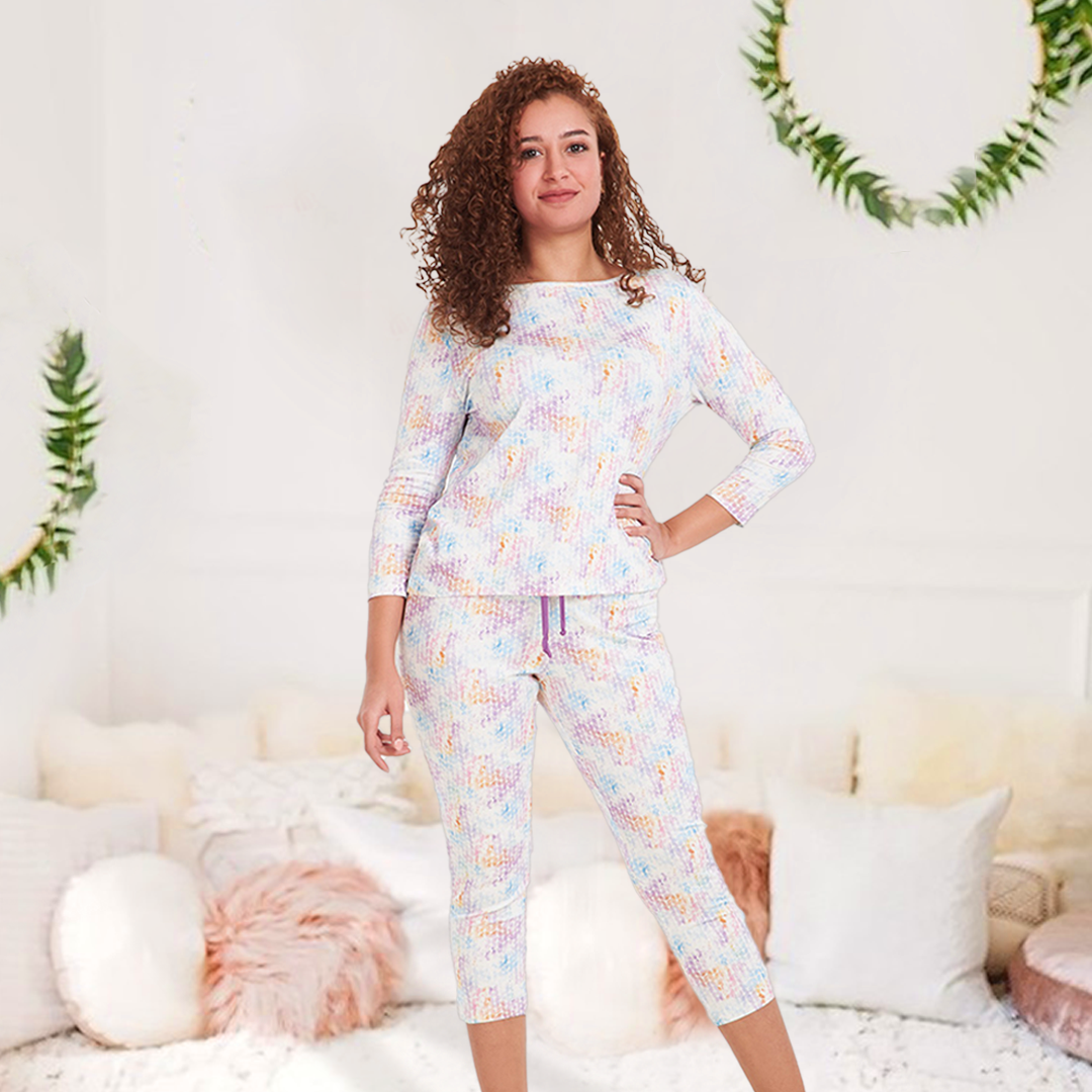 Three-sleeved pajama with rainbow colors, Pentacore, for women