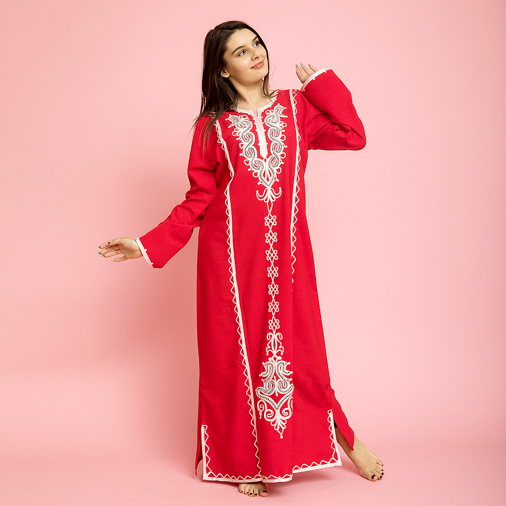 جلابية كتان تطريز بالشريط - 2segypt