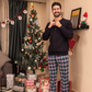 Plain Milton pajamas with check pants