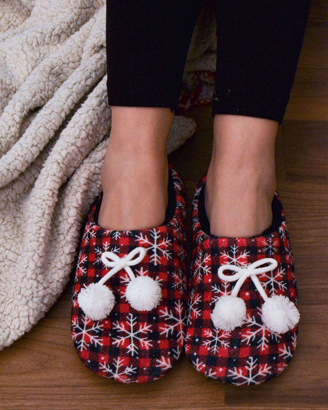 Shiny Christmas women's slippers