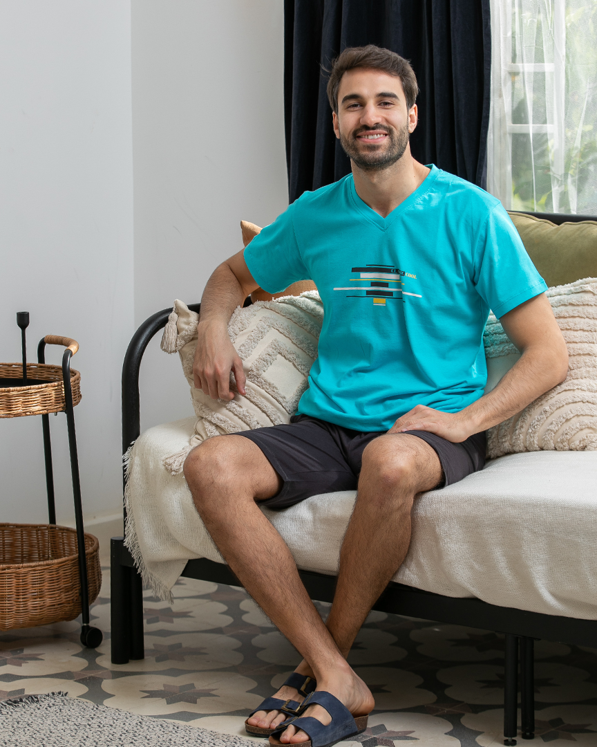 Classic بيجامه رجالي نص كم بنتاكور