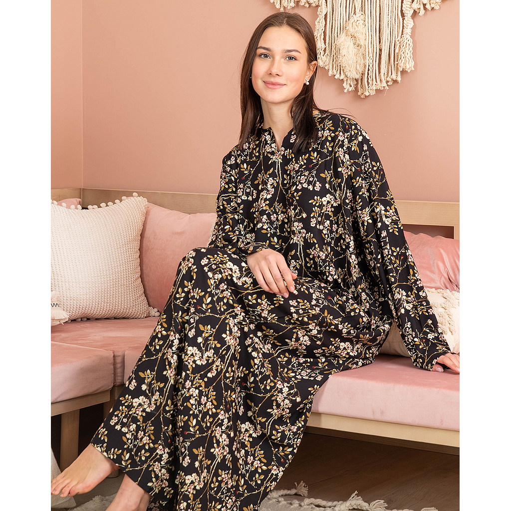 قميص فسكوز مشجر بكم 37