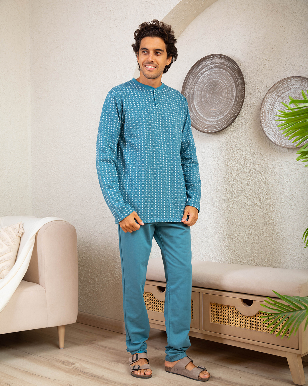 Men's pajamas, Polo Rotary, plain trousers