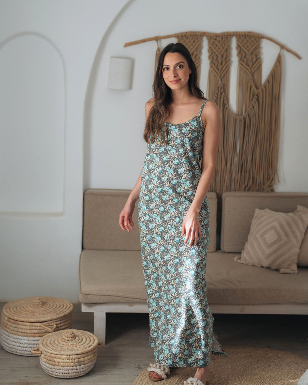 قميص حريمي حماله طويل زهور