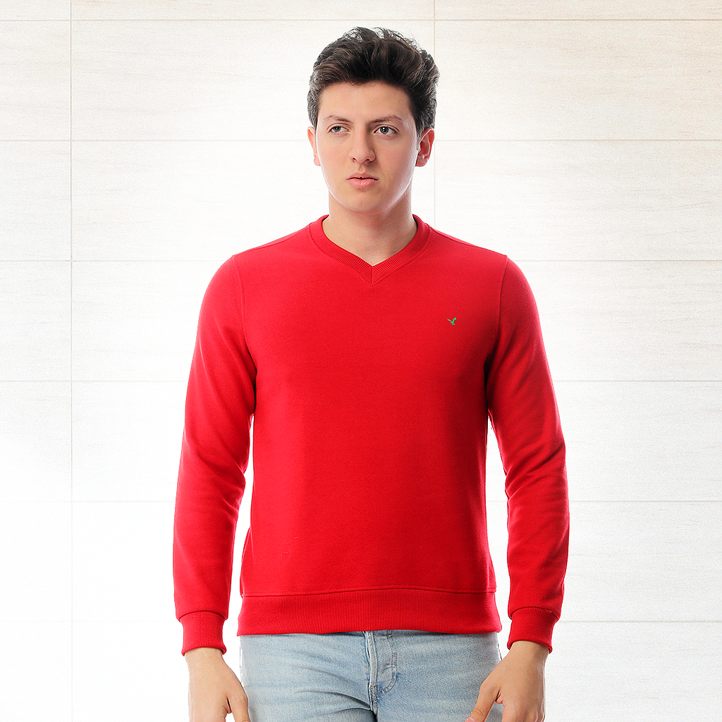 Plain V-cut sweatshirt