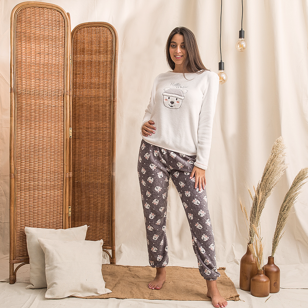 hello winter fur pajamas