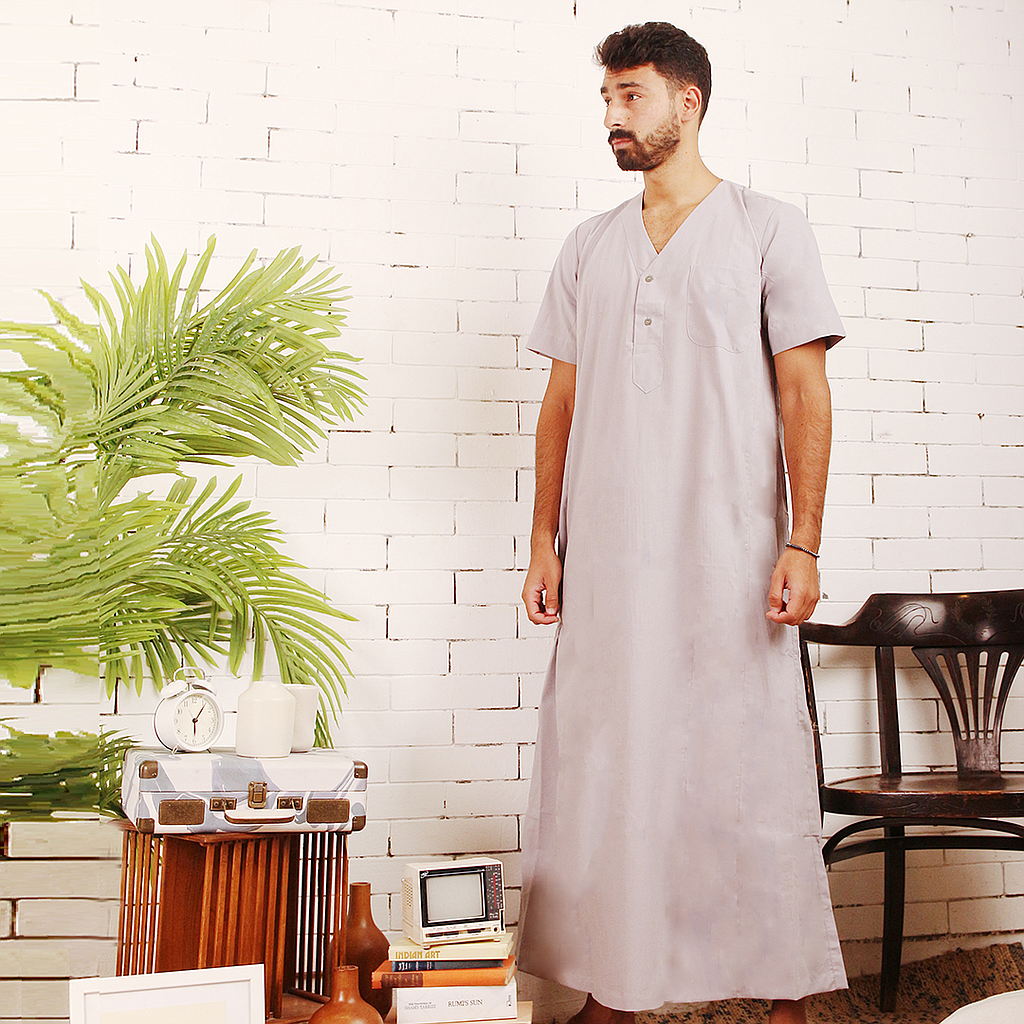 Jalabiya for men, cotton, with a pocket