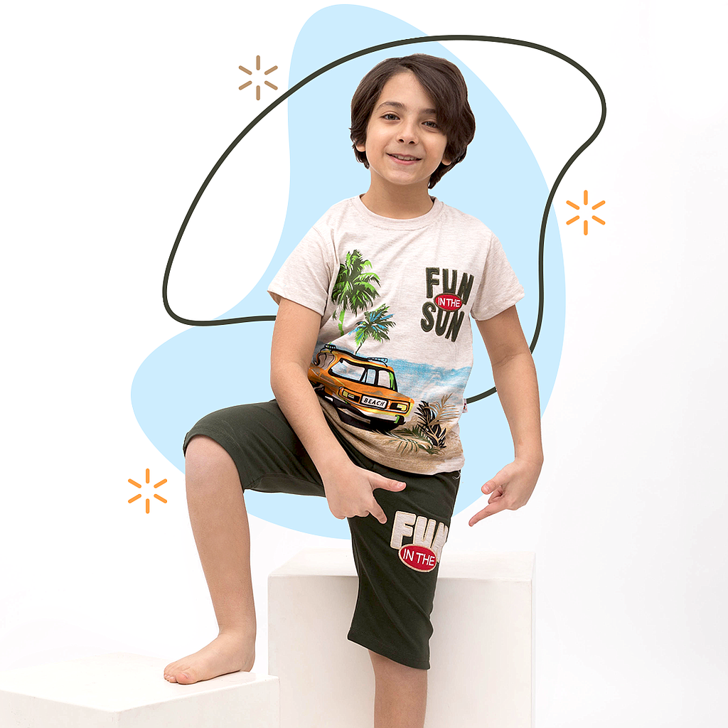 FUN SUN shorts, my boys' pajamas