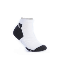 Black heeled socks, half a towel