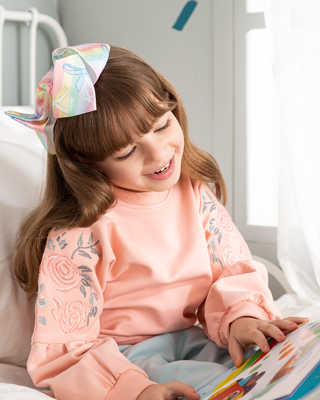 Wild rose girls' printed set