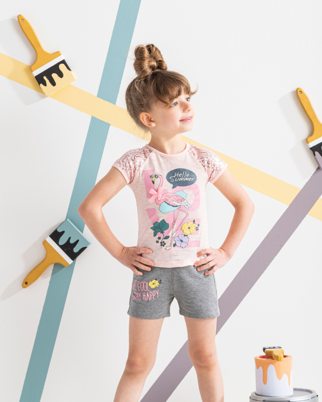 HELLO SUMMER Girls' pajama shorts