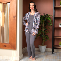 بيجاما نص كم 3ق جاكت مشجر ورتوش