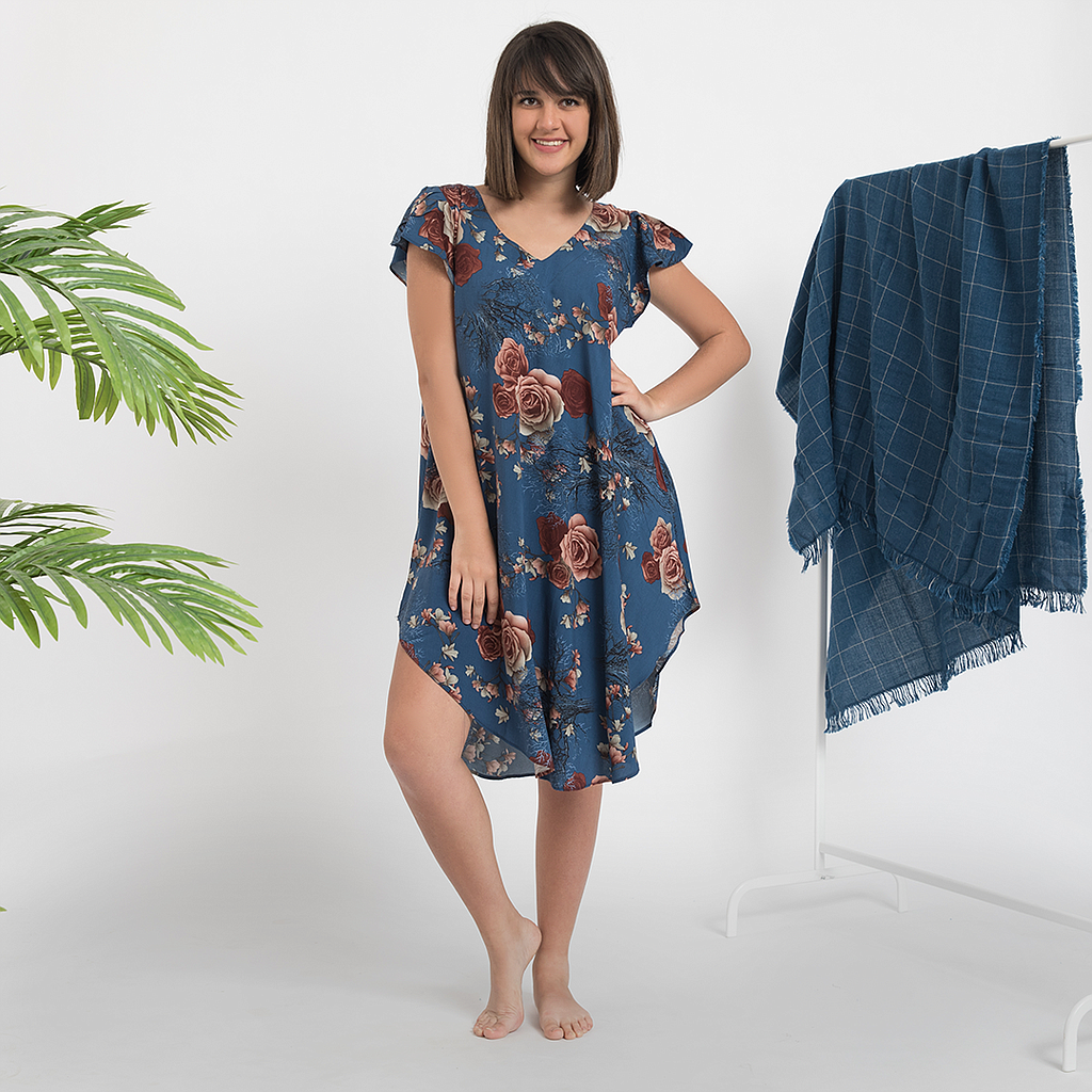 Japonese viscose shirt, big roses