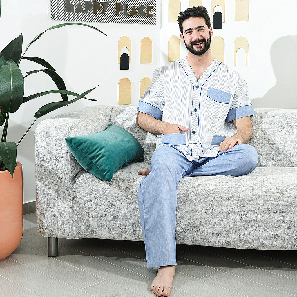 بيجاما كلاسيك مقلم سلاحى